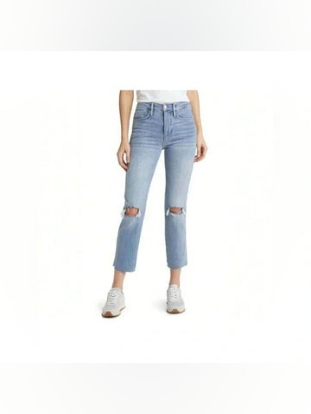 Frame Le Sylvie Crop in Kincord Rips